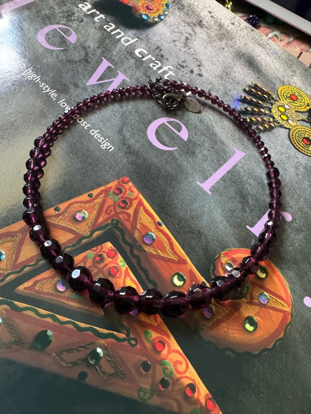 Laila Rowe Preowned vintage Faceted Glass Bead Necklace/choker - Women Jewelry